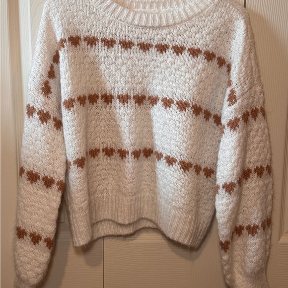 Francesca's Collections Cream Sweater with Tan Pattern - Picture 3 of 5